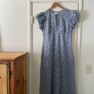 Charles Henry Blue Floral Maxi Dress